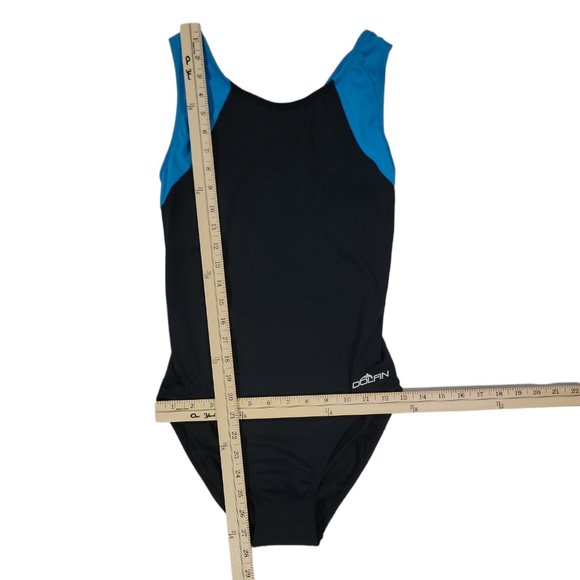 Dolfin Womens AquaShape Black/Turq Lap Suit Swimwear Size 12 - Picture 4 of 4